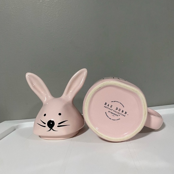 RAE DUNN “ BUNNY KISSES “ Mug w/ Topper - Picture 3 of 6